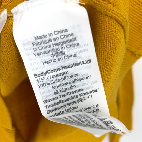 J.Crew Factory Crew Neck Sweater Womens Sz M Mustard  Houndstooth Tie Scarf NEW - Picture 7 of 7